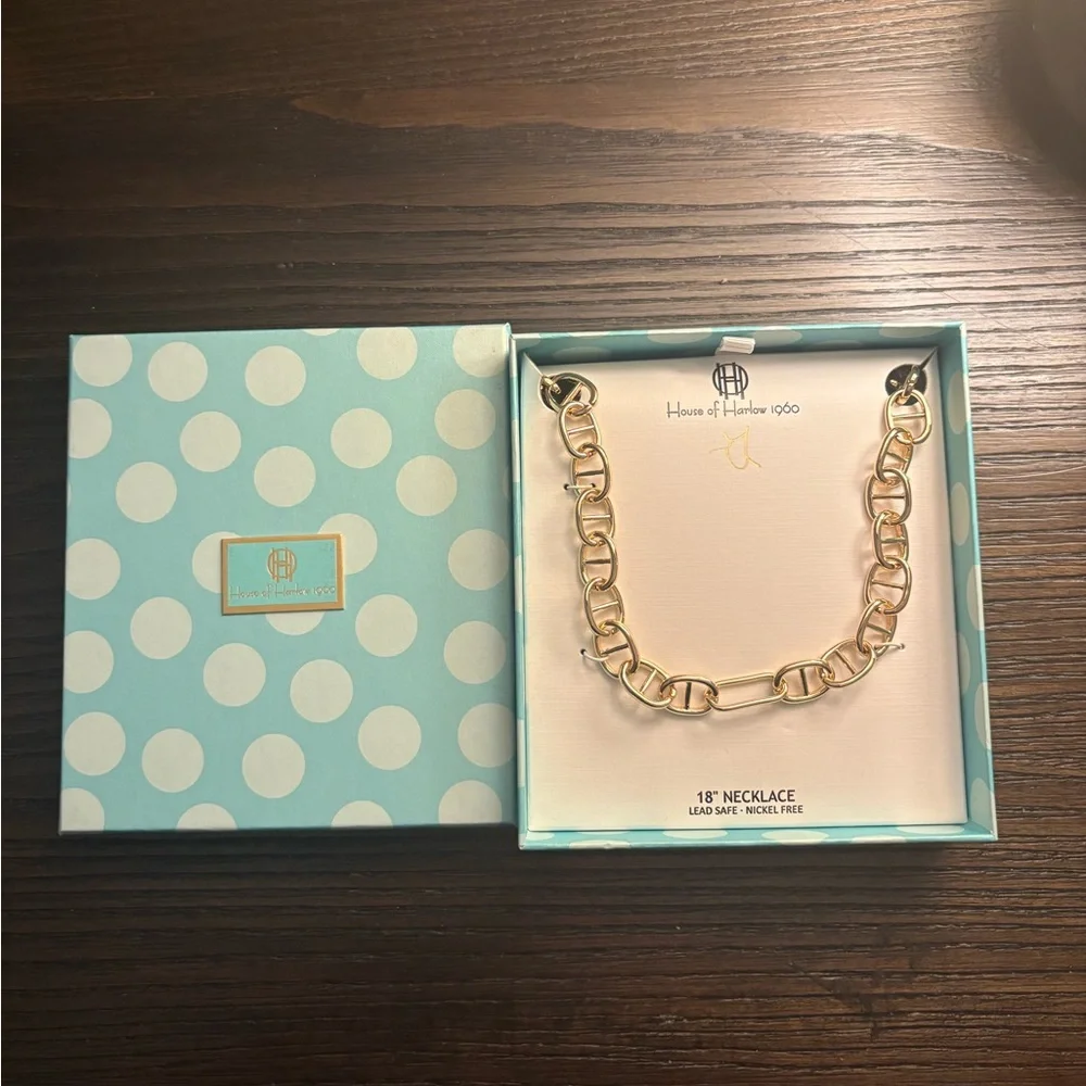 NEW House of Harlow 1960 Gold Chain Necklace